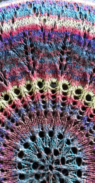 Crochê Artesanal Como Fundo Abstrato Multicolor — Fotografia de Stock