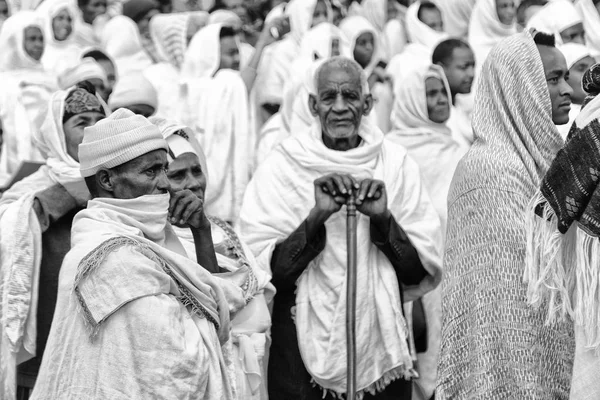 Ethiopie Lalibela Circa Janvier 2018 Personnes Non Identifiées Dans Foule — Photo