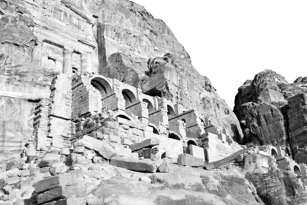 Sito Antico Petra Nel Monastero Jordan — Foto Stock