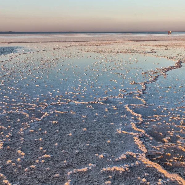 Africe Etiopie Danakil Salt Lake Sunset Reflex Krajina — Stock fotografie