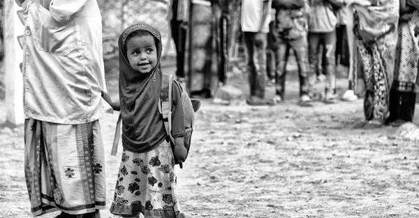 Ethiopia Danakil Circa January 2018 Unidentified Little Girl Out Islamic — Stock Photo, Image