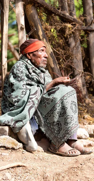 Etiopía Lalibela Circa Enero 2018 Hombre Oración Identificado Genna Celebratio — Foto de Stock