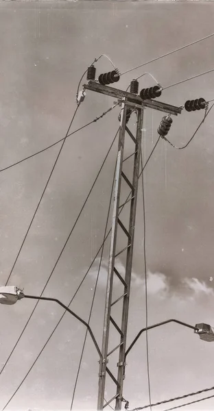 Australien Begreppet Kraftledning Med Elektriska Pole Den Klara Himlen — Stockfoto