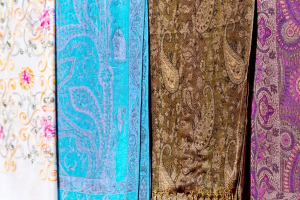 Текстура Бавовняного Традиційного Символічного Арабського Шарфа Абстрактний Фон — стокове фото