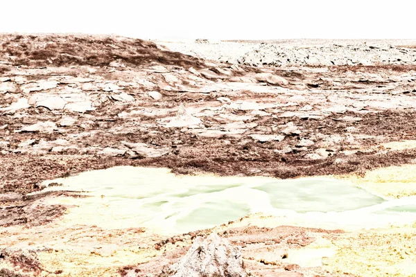 Danakil Ethiopia África Depressão Vulcânica Lago Dallol Sulfato Ácido Como — Fotografia de Stock
