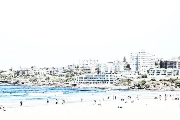 Australië Mensen Bondie Strand Het Resort Buurt Van Oceaan — Stockfoto