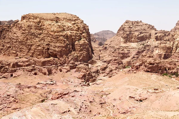 Desde Alto Sitio Antiguo Petra Jordania Hermosa Maravilla Del Mundo — Foto de Stock