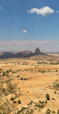 Etiyopya Afrika'da panorama Vadisi Dağ ve gökyüzü