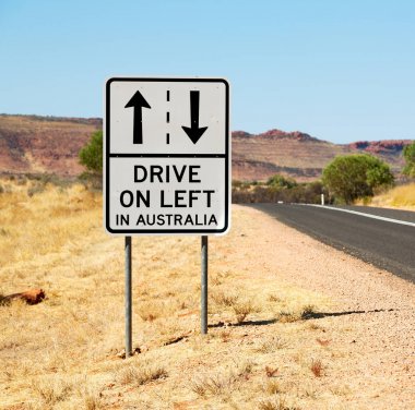 in  australia   the sign of drive on left like  concept of safety clipart