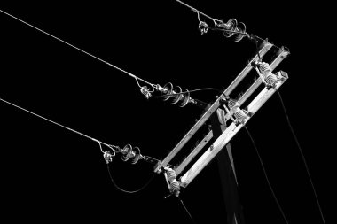 Avustralya açık havada elektrik direği ile güç hattı kavramı