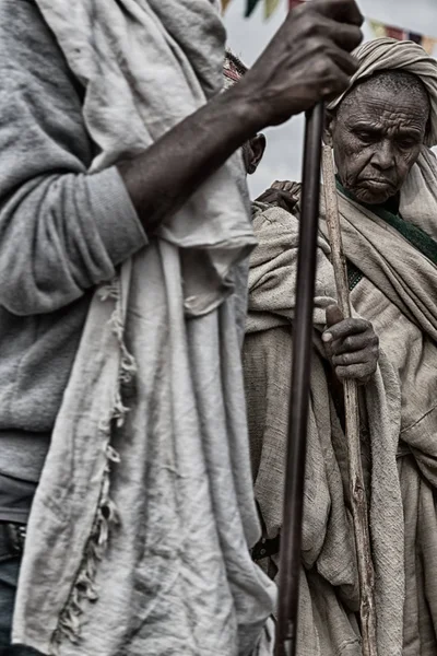 Ethiopia Lalibela Circa January 2018 Unidentified People Crowd Genna Celebratio — Stock Photo, Image