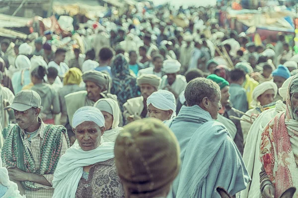 Etiopia Lalibela Circa Gennaio 2018 Persone Non Identificate Nella Folla — Foto Stock