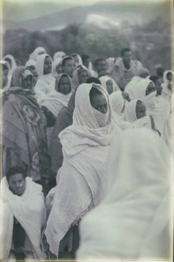 insanlar kutlama Lalibela Etiyopya kalabalıkta