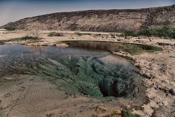 In de danakil Ethiopië Afrika de vulkanische depressie — Stockfoto