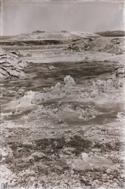 Danakil Etiyopya Afrika'da dallol volkanik depresyon