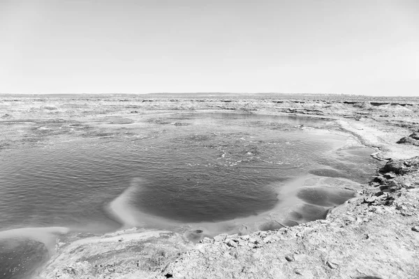 Danakil Ethiopië Afrika Het Zwarte Meer Met Kokende Olie — Stockfoto