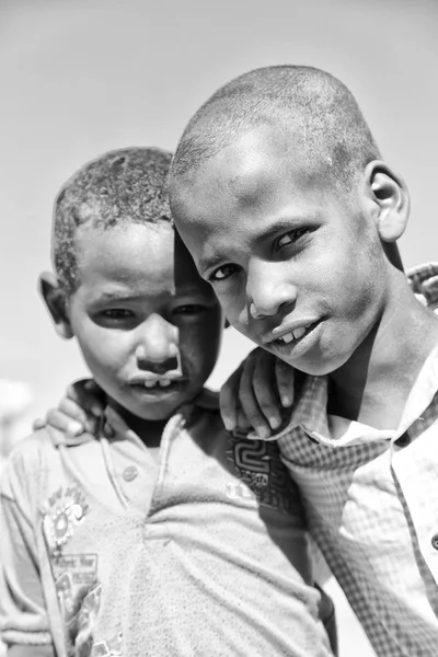 Ethiopia Babile Circa January 2018 Unidentified Young Boys Camels Market — Stock Photo, Image