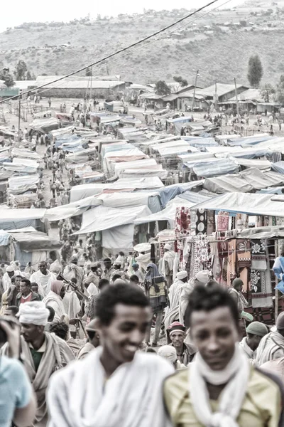 Ethiopia Lalibela Circa January 2018 Unidentified People Market Genna Celebratio — Stock Photo, Image