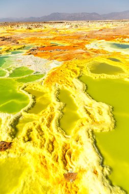  Danakil Etiyopya Afrika volkanik depresyon  