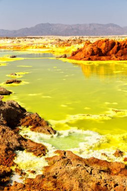  Danakil Etiyopya Afrika volkanik depresyon  