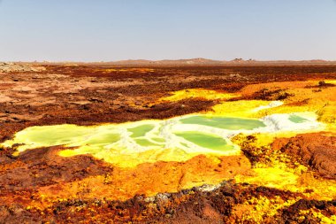  Danakil Etiyopya Afrika volkanik depresyon  