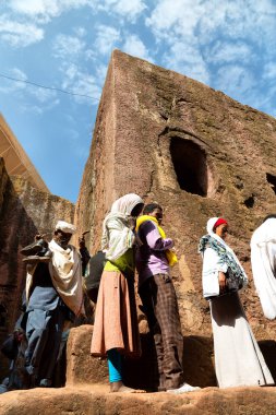 insanlar kutlama Lalibela Etiyopya kalabalıkta