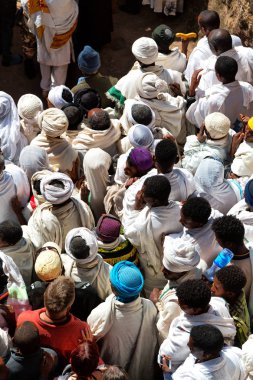 insanlar kutlama Lalibela Etiyopya kalabalıkta