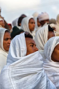insanlar kutlama Lalibela Etiyopya kalabalıkta
