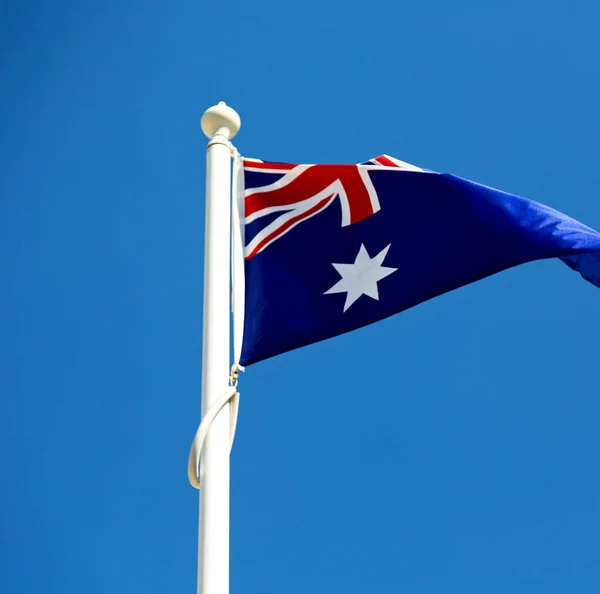 Australia Nel Cielo Limpido Bandiera Sventolante — Foto Stock