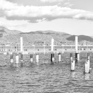 Tekne ve turistik okyanusta için içinde Avustralya iskele