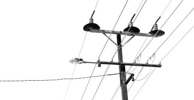 Avustralya açık havada elektrik direği ile güç hattı kavramı