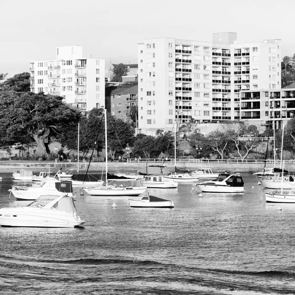 Austrálii Sydney Mostu Východ Slunce Zálivu Jachty — Stock fotografie