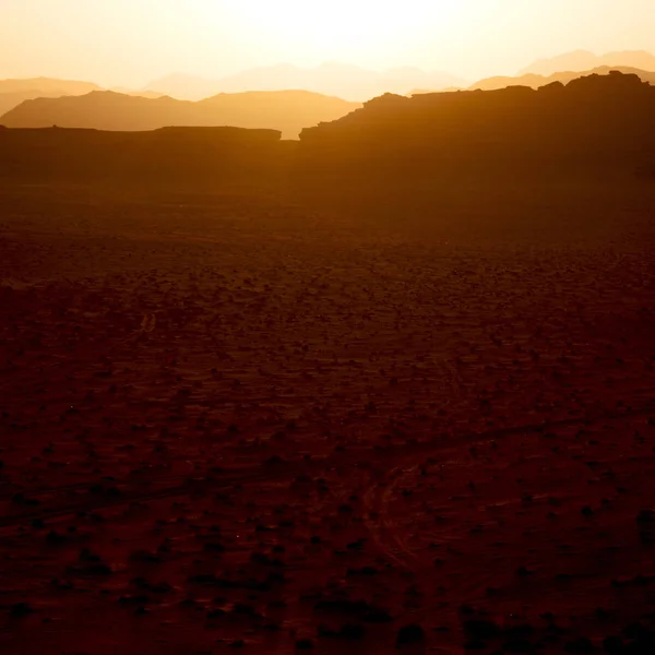 Jordánsku Pouště Wádí Ram Panoramatické Scény Východ Slunce Světlo — Stock fotografie