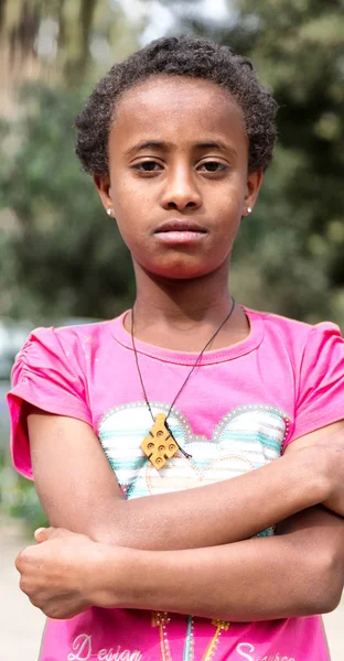 Ethiopia Lalibela Circa January 2018 Unidentified Young Girl Genna Celebratio — Stock Photo, Image