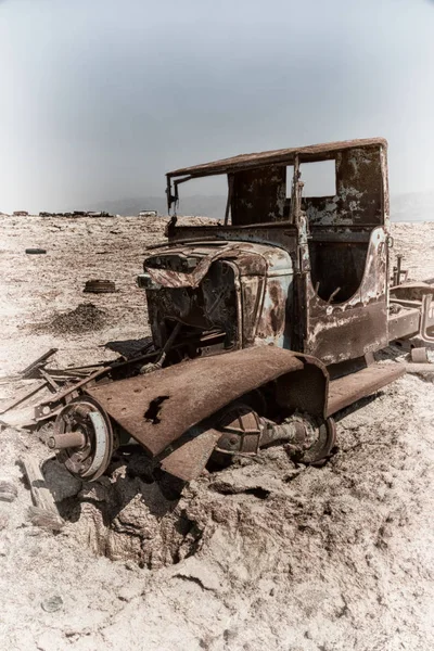 Danakil Ethiopië Afrika Oude Italiaanse Dorp Roestig Antieke Auto Hete — Stockfoto