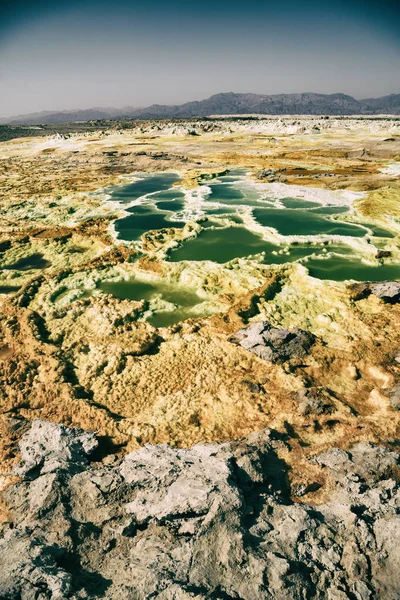 Dans danakil ethiopia africa la dépression volcanique — Photo