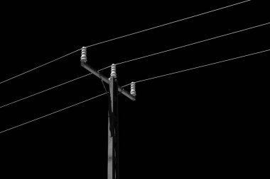 Avustralya açık havada elektrik direği ile güç hattı kavramı