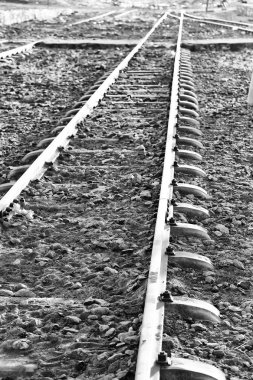 Afrika Etiyopya'da gündoğumu ışığında tren yol gibi arka plan