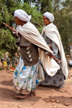 Lalibela Etiyopya'da bir kadın kutlama
