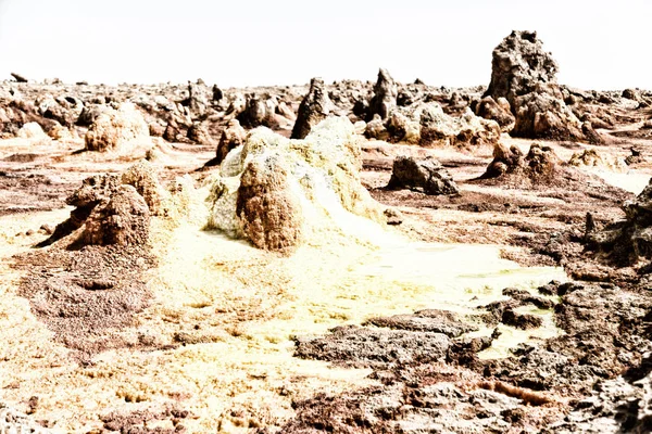 Danakil Etiopien Afrika Vulkaniska Depression Dallol Som Sjön Och Sura — Stockfoto
