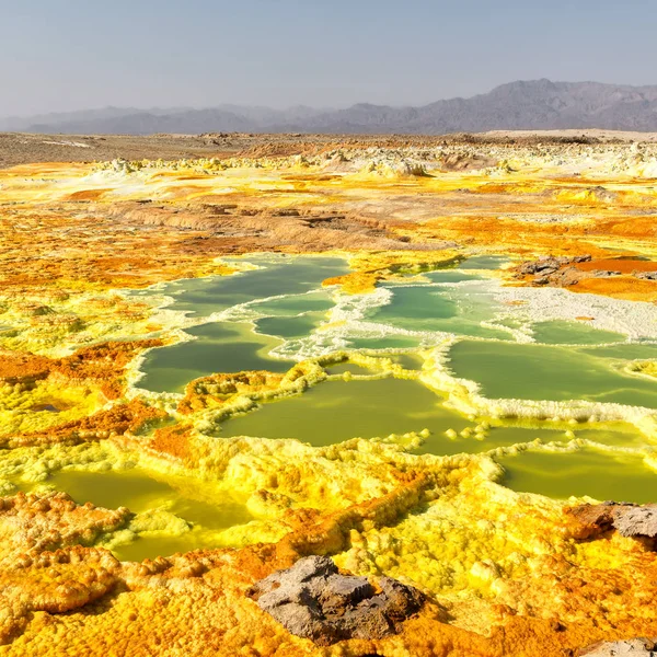 África a depressão vulcânica do dallol — Fotografia de Stock