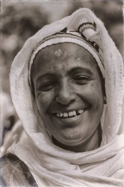 Lalibela Etiyopya'da bir kadın kutlama
