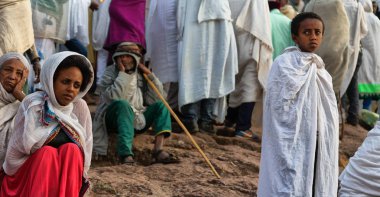 Lalibela Etiyopya'da bir kadın kutlama