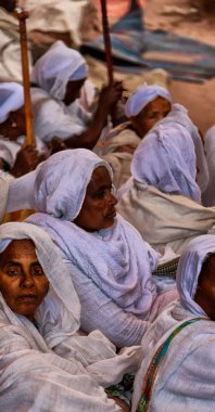 Lalibela Etiyopya'da bir kadın kutlama