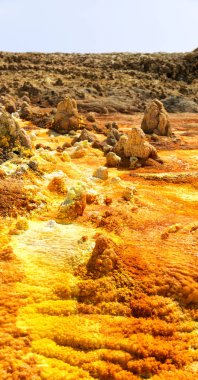  Danakil Etiyopya Afrika volkanik depresyon  