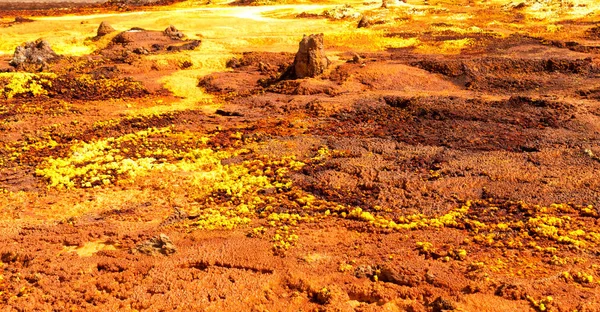 Afrika vulkaniska depression av dallol — Stockfoto