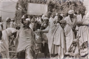 insanlar kutlama Lalibela Etiyopya kalabalıkta