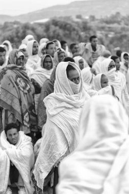 insanlar kutlama Lalibela Etiyopya kalabalıkta