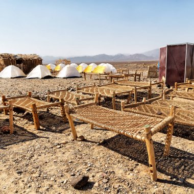 Etiyopya Afrika Ulusal parkta turist için kamp 