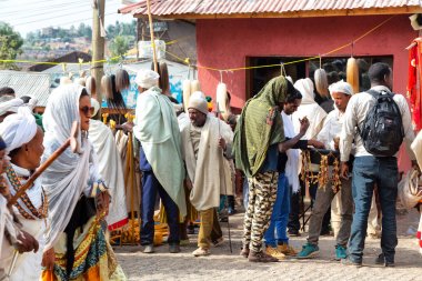 insanlar kutlama Lalibela Etiyopya kalabalıkta